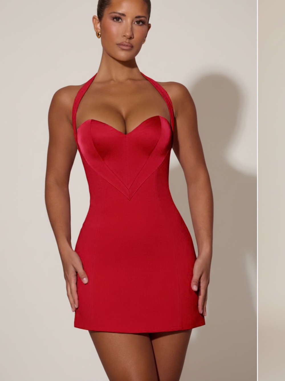 Oh Polly Red Mini Dress with Heart Bust